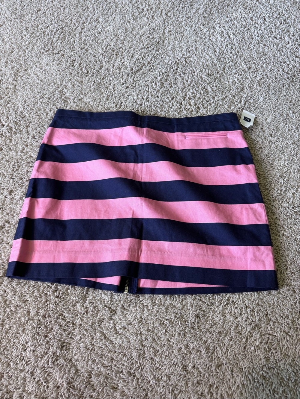 GAP Pink and Navy Striped Mini Skirt